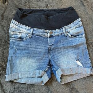 Women's H&M Blue Denim Maternity Shorts Size 12